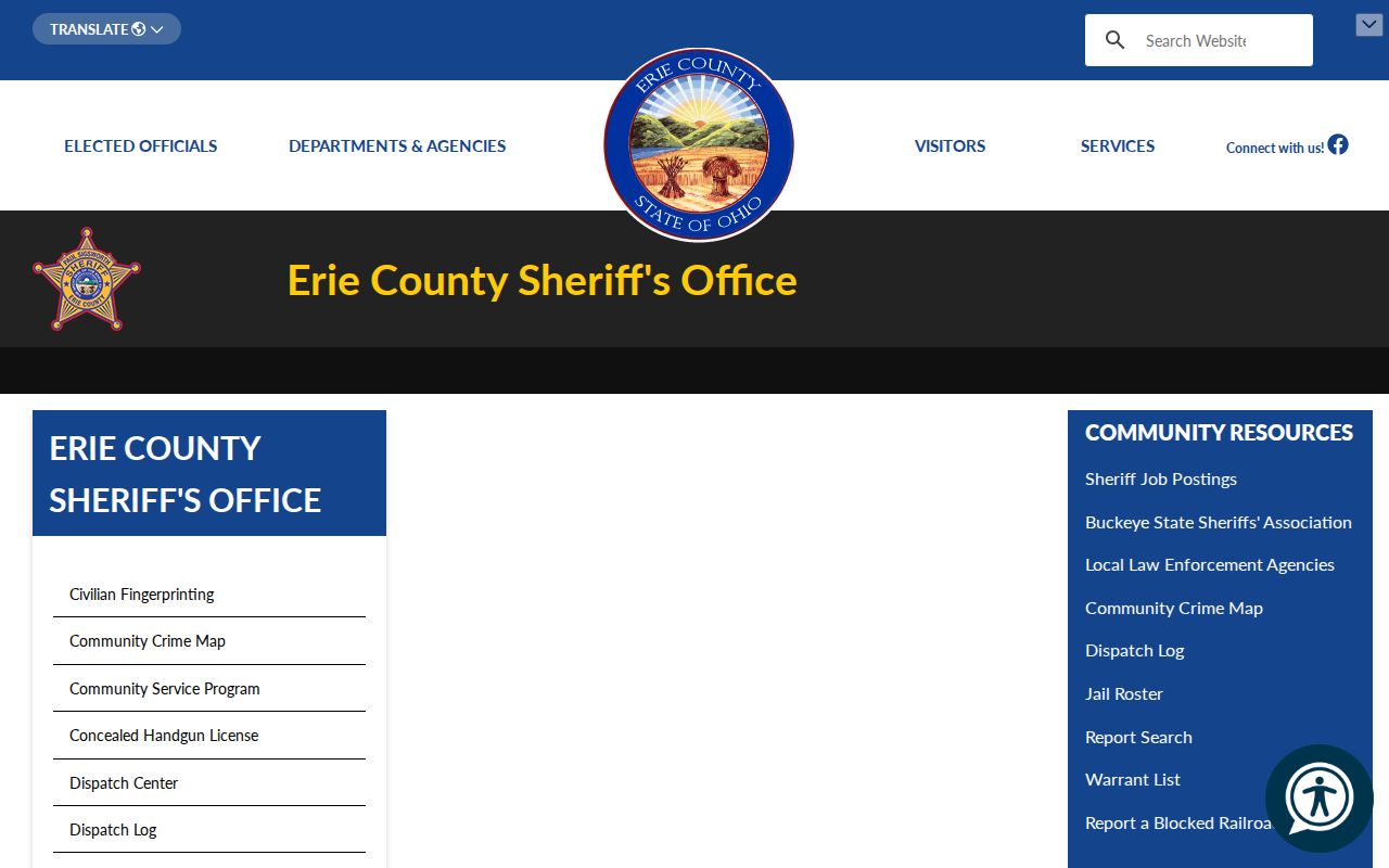Erie County Sheriff released inmate roster and records links